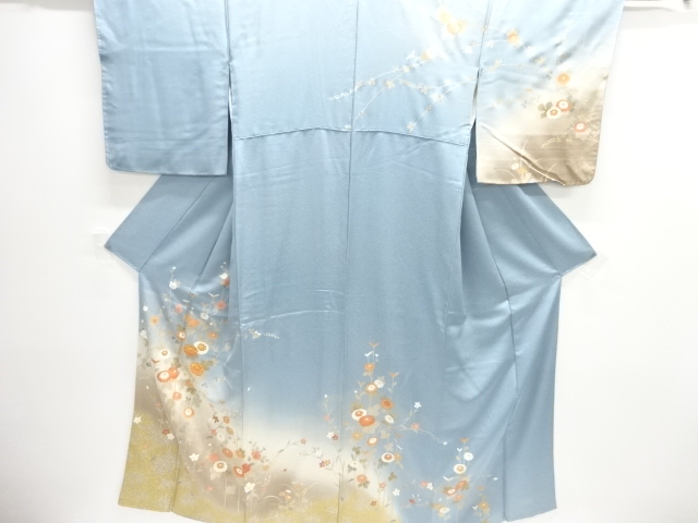 草花模様刺訪問着